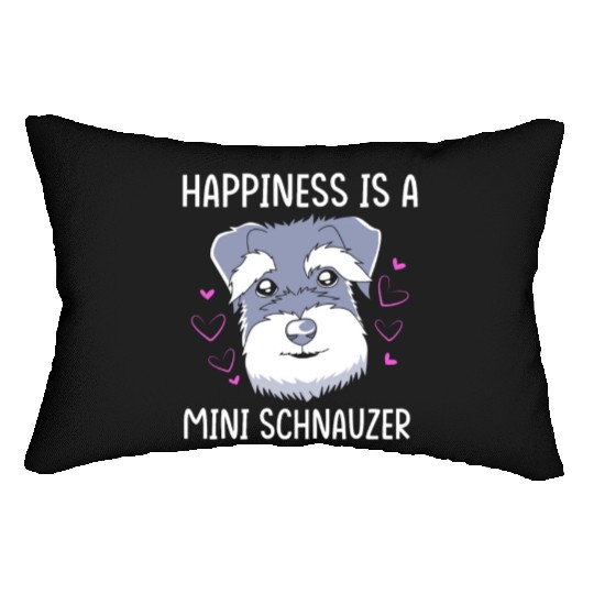 Happiness Is A Miniature Schnauzer Lumbar Pillows
