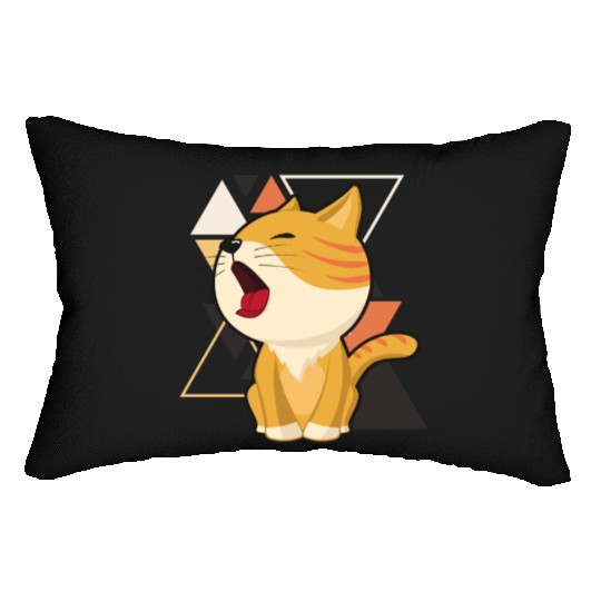 Cute little cat adorable kitty Kittenlove cat mom Lumbar Pillows