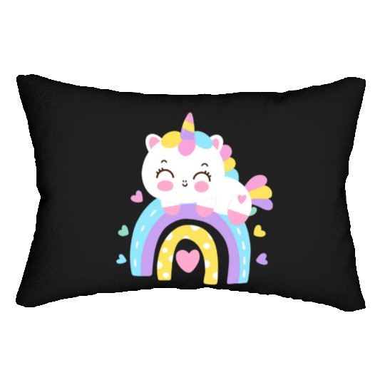 Sweet Kawaii Rainbow Unicorn Cute Girl Gift Lumbar Pillows