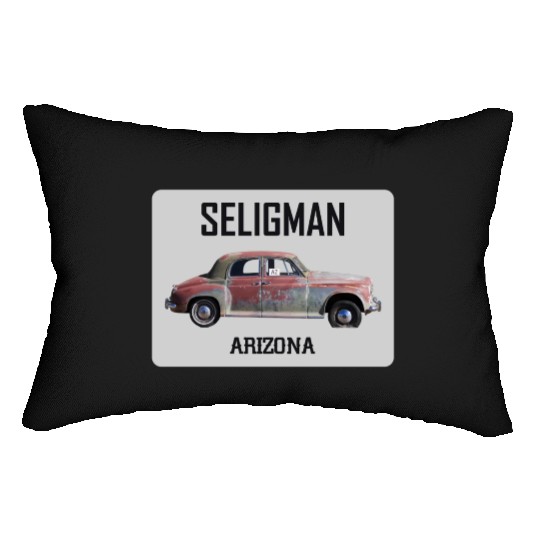 Old car city of Seligman in Arizonna, US Route 66 Lumbar Pillows