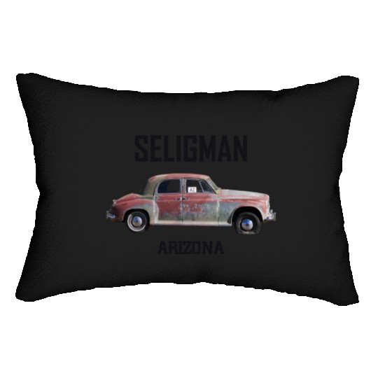 Old car city of Seligman in Arizonna, US Route 66 Lumbar Pillows