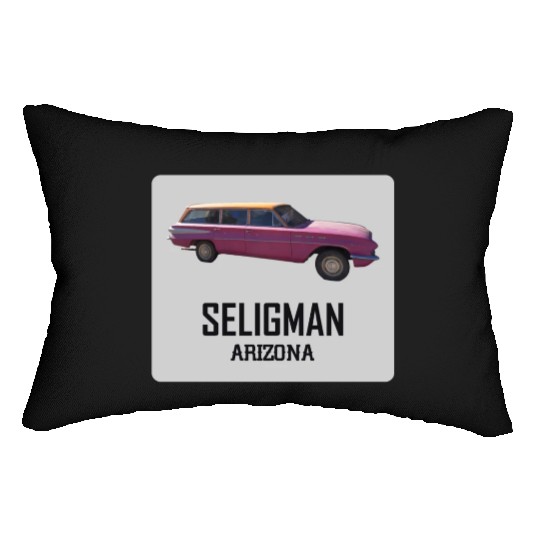 Old car city of Seligman in Arizonna, US Route 66 Lumbar Pillows