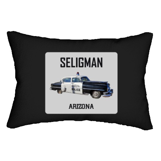 Old car city of Seligman in Arizonna, US Route 66 Lumbar Pillows