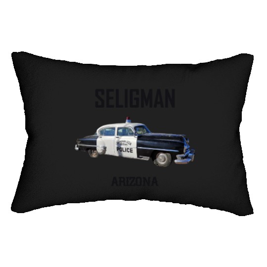 Old car city of Seligman in Arizonna, US Route 66 Lumbar Pillows