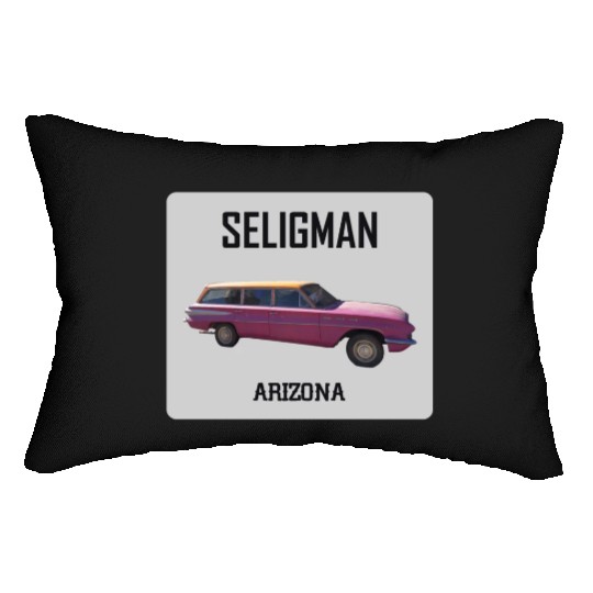 Old car city of Seligman in Arizonna, US Route 66 Lumbar Pillows
