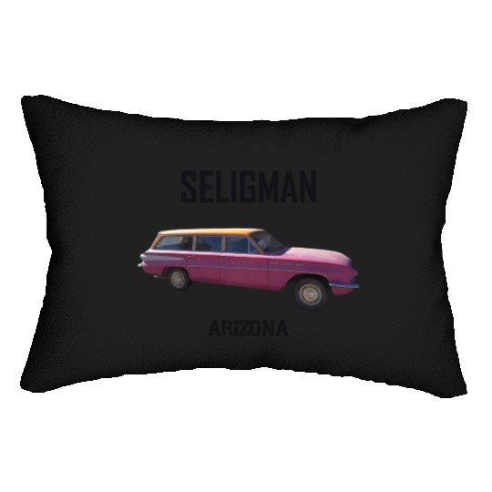 Old car city of Seligman in Arizonna, US Route 66 Lumbar Pillows