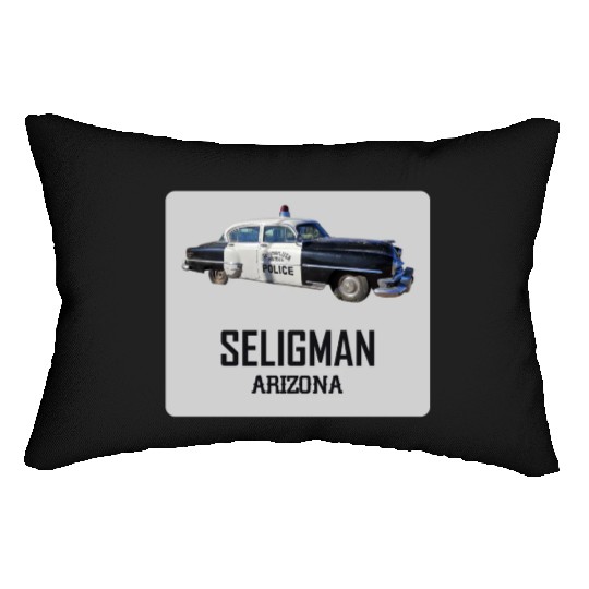 Old car city of Seligman in Arizonna, US Route 66 Lumbar Pillows