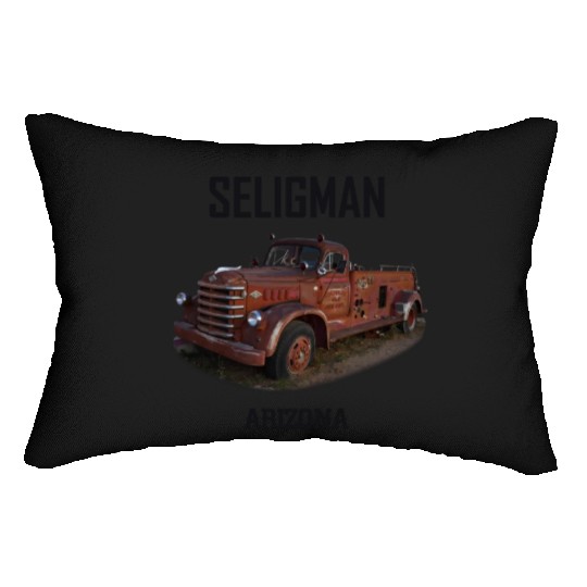 Old car city of Seligman in Arizonna, US Route 66 Lumbar Pillows