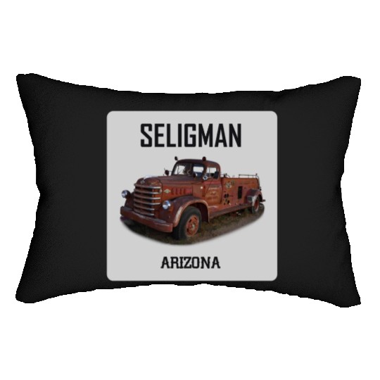Old car city of Seligman in Arizonna, US Route 66 Lumbar Pillows