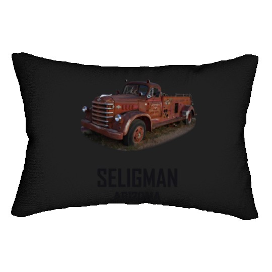 Old car city of Seligman in Arizonna, US Route 66 Lumbar Pillows