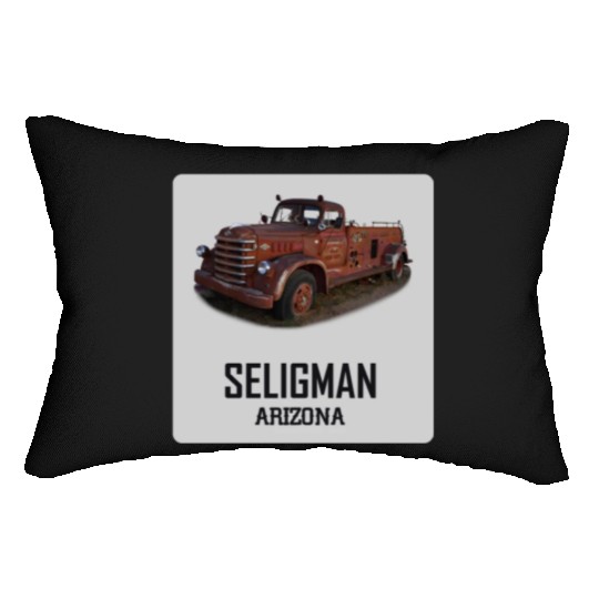 Old car city of Seligman in Arizonna, US Route 66 Lumbar Pillows
