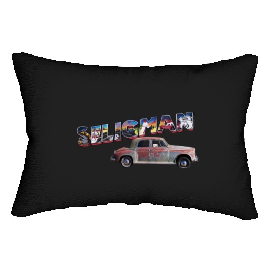 Old car city of Seligman in Arizonna, US Route 66 Lumbar Pillows