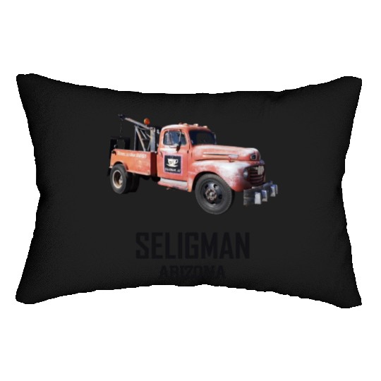 Old car city of Seligman in Arizonna, US Route 66 Lumbar Pillows