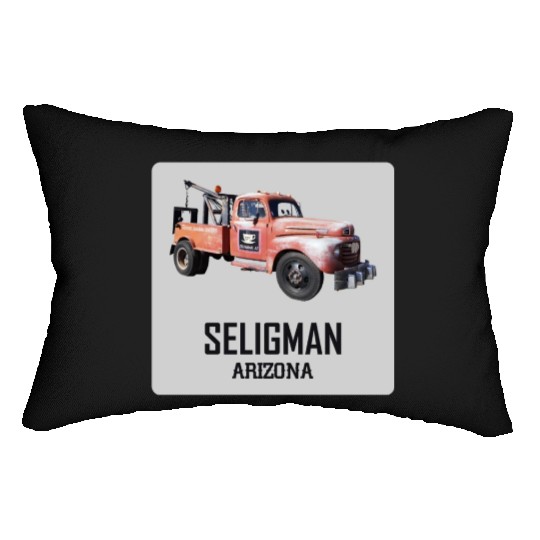 Old car city of Seligman in Arizonna, US Route 66 Lumbar Pillows