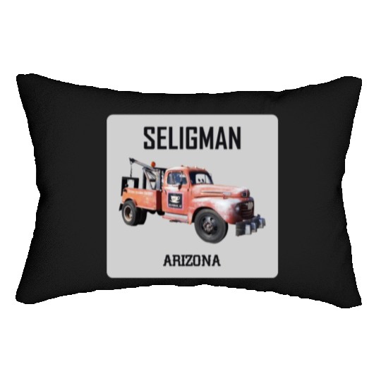Old car city of Seligman in Arizonna, US Route 66 Lumbar Pillows