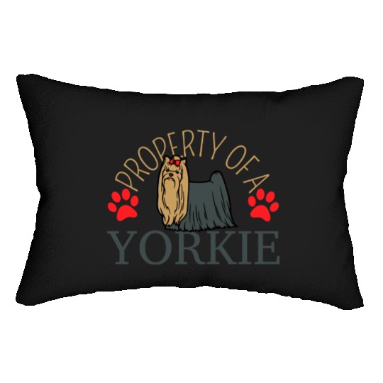 Property Of A Yorkie Yorkshire Lover Lumbar Pillows
