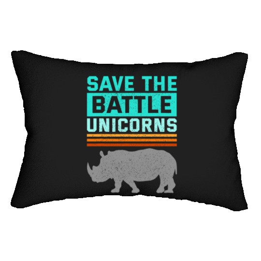 Rhino Unicorn Rhinoceros Animal Wildlife Lover Saf Lumbar Pillows