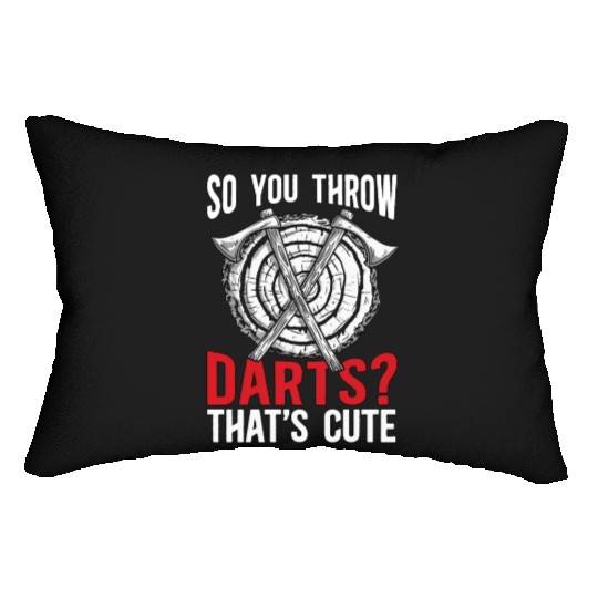 Axe Throwing So You Throw Darts Bullseye Chopping Lumbar Pillows