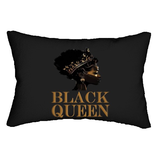 Womens Black Queen Lumbar Pillows