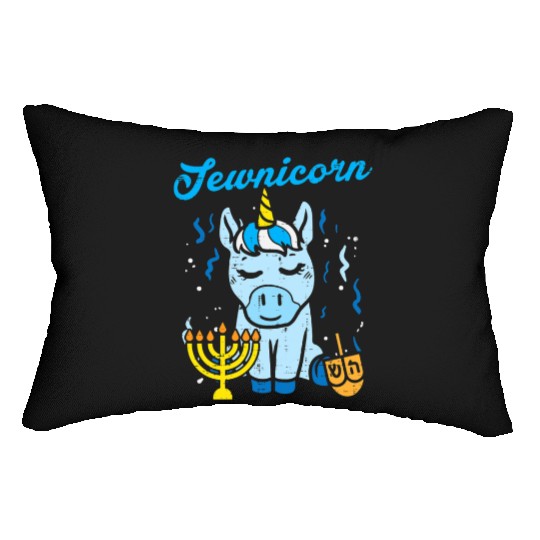 Jewnicorn Jew Unicorn Cute Hanukkah Pajamas Lumbar Pillows