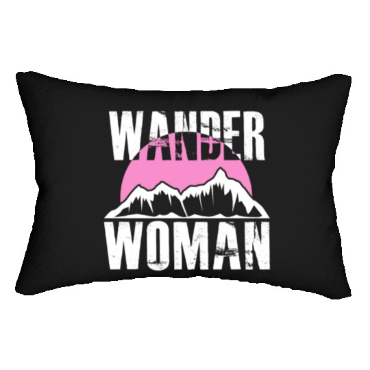 Wanderwoman Mountaineering Hiking Women Lumbar Pillows