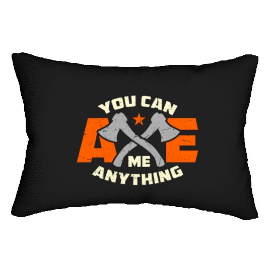 Axe Throwing You Can Axe Me Bullseye Axe Thrower Lumbar Pillows