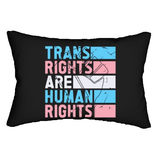 Trans Rights Are Human Rights Support LGBT Pride Lumbar Pillows