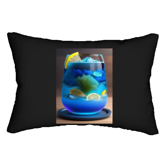 Electric Blue Lemonade Lumbar Pillows