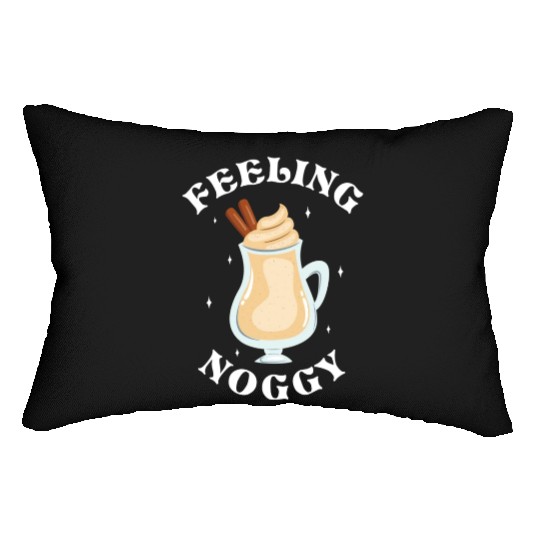 Feeling Noggy Funny Eggnog Lover Christmas Themed Lumbar Pillows