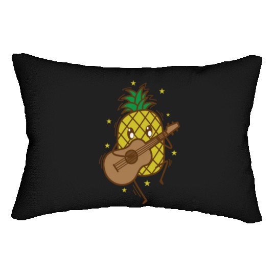 Pineapple plays Guitar tropical sweet Fruit Lumbar Pillows