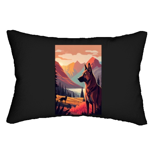 Belgian Malinois Nature Lumbar Pillows
