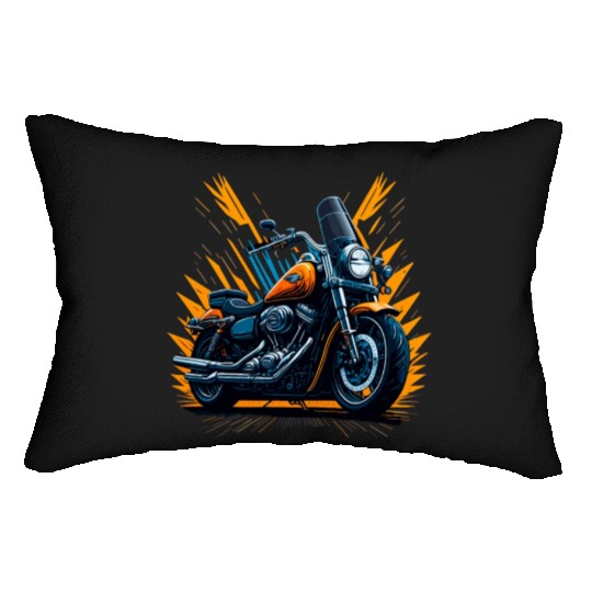 Motorcycle Retro illustration Lumbar Pillows