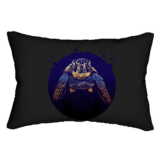 Sea Life - Colorful Sea Turtle Lumbar Pillows