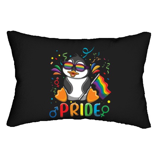 Love Penguin Gay LGBTQ Rainbow LGBT Pride Month Lumbar Pillows