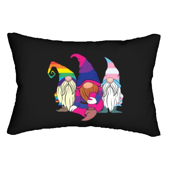 Gnomes Elf LGBTQ Rainbow LGBT Pride Month Lumbar Pillows