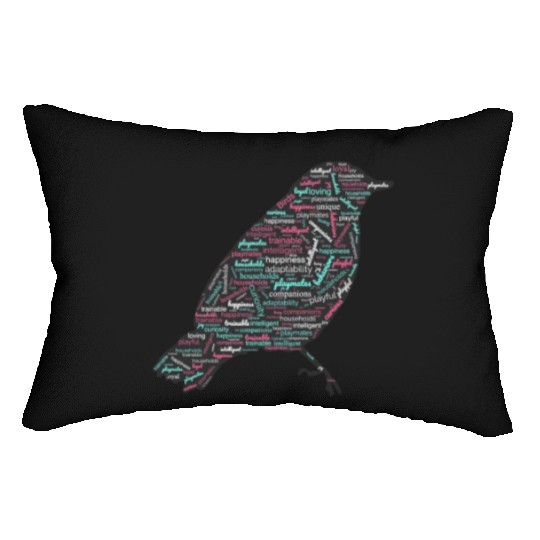 Bird Graphic Lumbar Pillows with Words Pattern design.