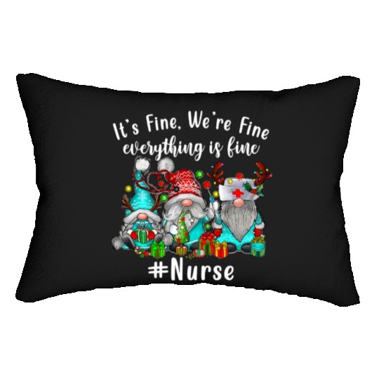 Gnome Its Fine Im Fine Everything Is Fine Xmas Lumbar Pillows