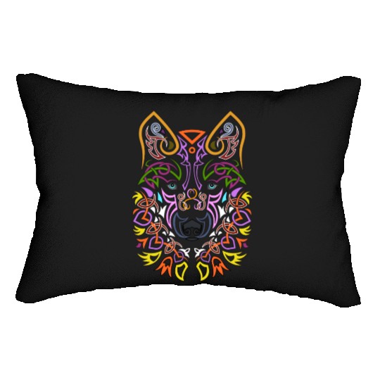 Celtic Wolf Design Lumbar Pillows