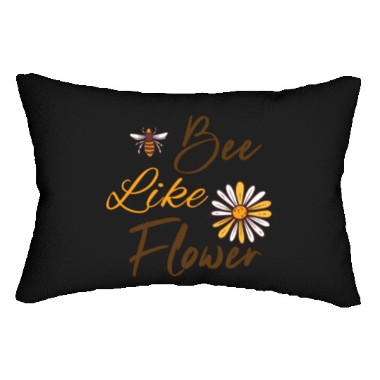 Bee like a flower Honey bee Lumbar Pillows