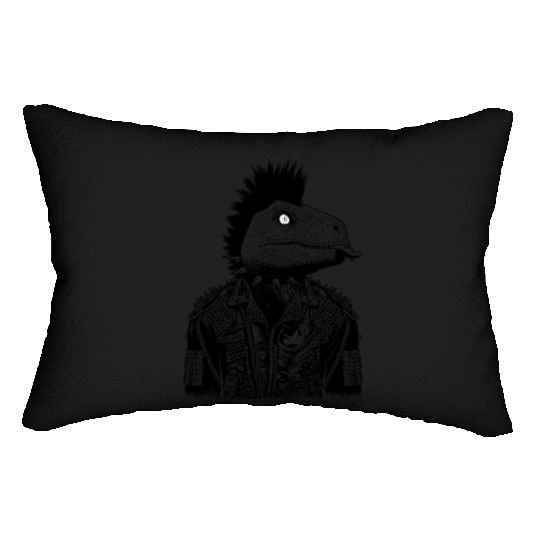 Crested Punk Velociraptor Lumbar Pillows