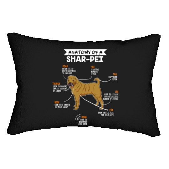 Anatomy Of A Shar Pei Dog Funny Dog Lover Gift Lumbar Pillows
