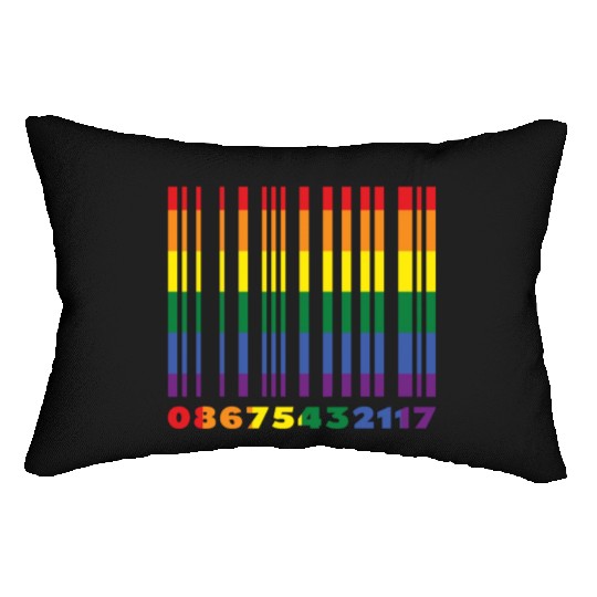 Bar Code Gay LGBTQ Rainbow LGBT Pride Month Lumbar Pillows