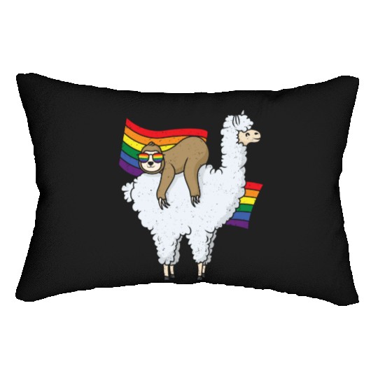 Sloth Equality Gay LGBTQ Rainbow LGBT Pride Month Lumbar Pillows