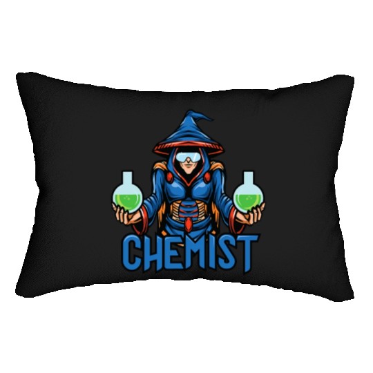 Funny science chemist elements chemists wizard Lumbar Pillows