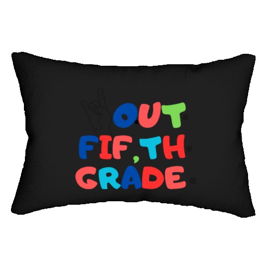 happy last day of school teacher students graduati Lumbar Pillows
