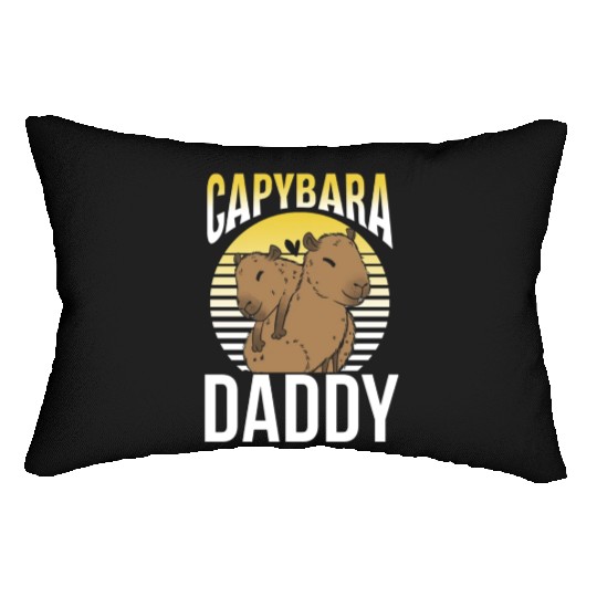 Capybara Daddy Lover Animal Rodent Capybaras Dad F Lumbar Pillows