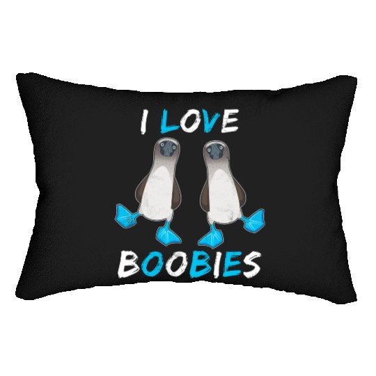 I Love Boobies Funny Booby Bird Lumbar Pillows