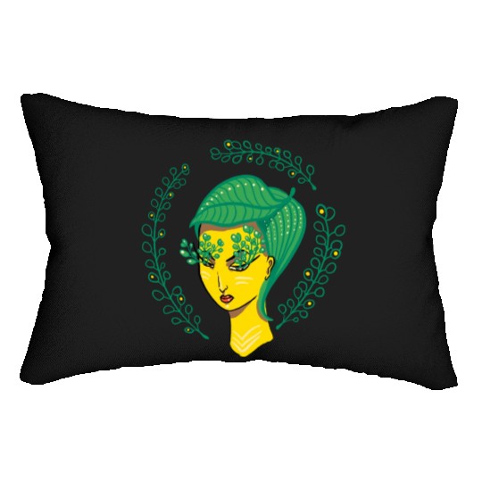 Hello Spring Green Witch Mother Nature Lumbar Pillows