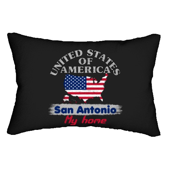 United States of America - San Antonio my home Lumbar Pillows