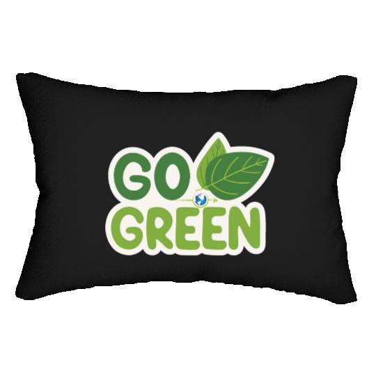 Go Green Earth Day design . Lumbar Pillows